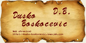 Duško Boškoćević vizit kartica